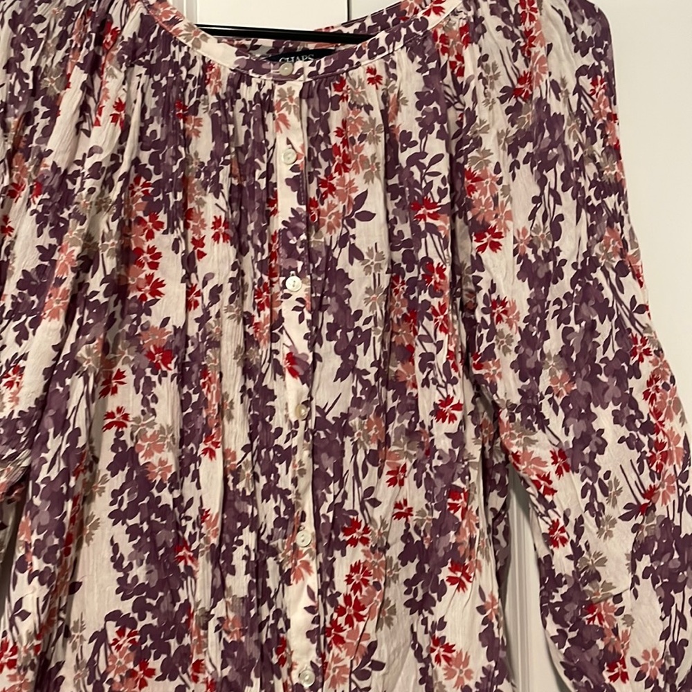 Brand new chaps floral long sleeve shirt